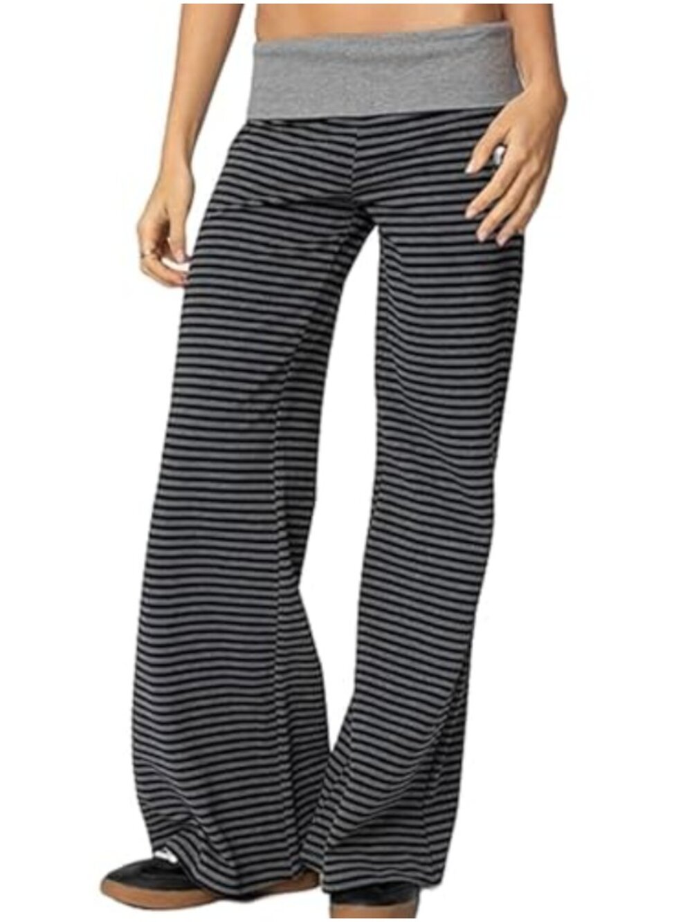 Fold Over Yoga Pants Wide Leg Flare Bootcut Gym Lounge Women